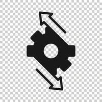 Workflow icon in flat style. Gear effective vector illustration on white isolated background. Process organization business concept.