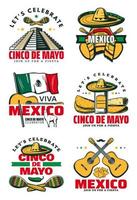 símbolo festivo mexicano para la fiesta del cinco de mayo vector