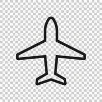 Plane icon in flat style. Airplane vector illustration on white isolated background. Flight airliner business concept.