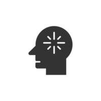 Mind awareness icon in flat style. Idea human vector illustration on white isolated background. Customer brain business concept.