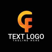 archivo de vector de logotipo de texto moderno cf