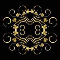 Decorative frame Elegant vector element for design in Eastern style, place for text. Beautiful floral golden border. Lace illustration for invitations, greeting cards and T Shirt design.