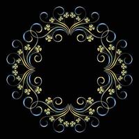 Decorative frame Elegant vector element for design in Eastern style, place for text. Beautiful floral golden border. Lace illustration for invitations, greeting cards and T Shirt design.