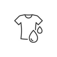 T-shirt washing icon in flat style. Clothes dry vector illustration on white isolated background. Shirt laundry business concept.