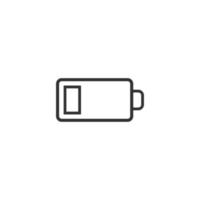 Battery charge icon in flat style. Power level vector illustration on white isolated background. Lithium accumulator business concept.
