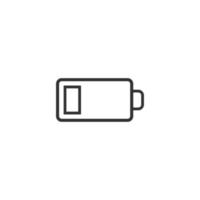 Battery charge icon in flat style. Power level vector illustration on white isolated background. Lithium accumulator business concept.