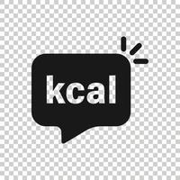 icono de kcal en estilo plano. Ilustración de vector de dieta sobre fondo blanco aislado. concepto de negocio de calorías.