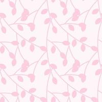 seamless pattern of stems with pink leaves vector illustration