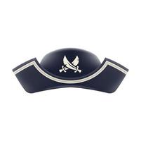 Cartoon pirate captain tricorn cocked hat Isolated vector