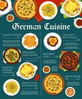 German cuisine restaurant food menu page design