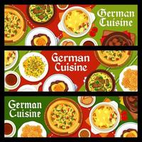 German cuisine restaurant meals vector banners