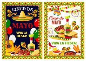 banner de saludo festivo mexicano cinco de mayo vector
