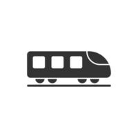 Metro icon in flat style. Train subway vector illustration on white isolated background. Railroad cargo business concept.