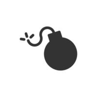 Bomb icon in flat style. Dynamite vector illustration on white isolated background. C4 tnt business concept.