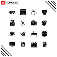 paquete de iconos de vector de stock de 16 signos y símbolos de línea para recursos de joyería de selección caliente elementos de diseño de vector editable humano