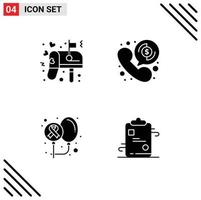 User Interface Pack of 4 Basic Solid Glyphs of box cancer mail online health Editable Vector Design Elements