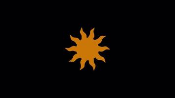 boucle de signe de soleil animée avec canal alpha. icône de température chaude. concept de temps ensoleillé et chaud video