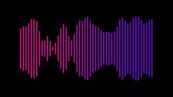 Colorful digital audio wave with alpha channel. Radio sound motion video