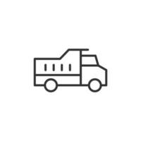 Delivery truck icon in flat style. Van vector illustration on white isolated background. Cargo car business concept.