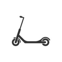 icono de scooter eléctrico en estilo plano. ilustración de vector de bicicleta sobre fondo blanco aislado. concepto de negocio de transporte.