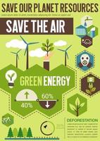 Save planet resources banner for ecology design vector