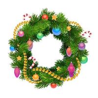 Christmas holiday wreath with balls and decoration vector