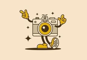 Illustration design of a analog camera mascot vector