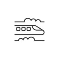 Metro icon in flat style. Train subway vector illustration on white isolated background. Railroad cargo business concept.