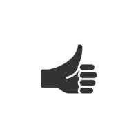 Thumb up icon in flat style. Like gesture vector illustration on white isolated background. Approval mark business concept.
