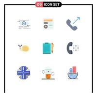 9 iconos creativos signos y símbolos modernos de documento caracol médico pascua teléfono elementos de diseño vectorial editables vector