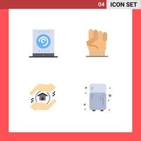 4 Universal Flat Icons Set for Web and Mobile Applications office appraisal tablet human school Editable Vector Design Elements