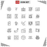 Pack of 25 creative Lines of house construction dhaka building designing Editable Vector Design Elements
