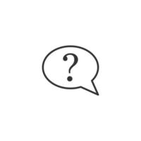 Question mark icon in flat style. Discussion speech bubble vector illustration on white isolated background. Faq business concept.