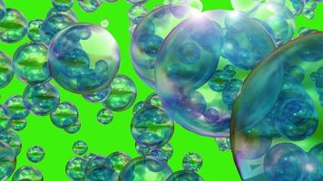 burbujas de aire que se elevan fondo. diseño de burbujas de burbujas de animación 3d. pompas de jabón abstractas de movimiento sin costuras video