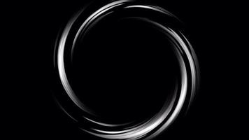 efecto de energía de círculo blanco y negro. anillo de remolino abstracto y energía con canal alfa video
