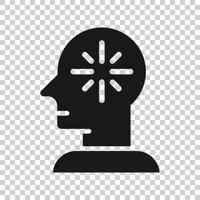 Mind awareness icon in flat style. Idea human vector illustration on white isolated background. Customer brain business concept.