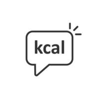 icono de kcal en estilo plano. Ilustración de vector de dieta sobre fondo blanco aislado. concepto de negocio de calorías.