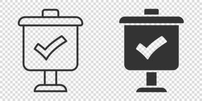 Checklist vector icon. Survey vector illustration in flat design on isolated background. Simple business concept pictogram.