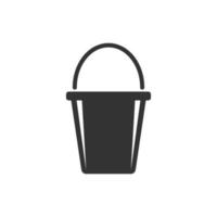 Bucket icon in flat style. Garbage pot vector illustration on white isolated background. Pail business concept.