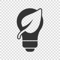 Light bulb icon in flat style. Lightbulb vector illustration on white isolated background. Energy lamp sign business concept.