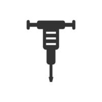 Jackhammer icon in flat style. Demolish vector illustration on white isolated background. Destroy business concept.