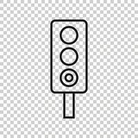 Semaphore icon in flat style. Traffic light vector illustration on white isolated background. Crossroads business concept.