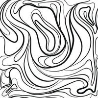 remolinos ondulados abstractos de patrones sin fisuras con líneas negras sobre fondo blanco ilustración vectorial. textura lineal de fideos para fondo, papel impreso, textil, decoración vector