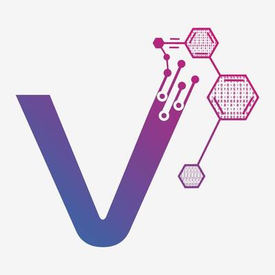 Gradient abstract technology letter V company logotype