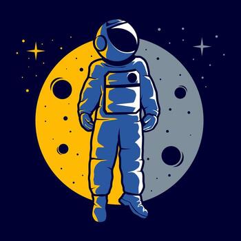Astronaut with a funny hover style vector
