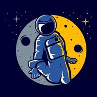 Astronaut with a funny hover style vector