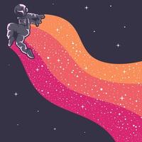 astronauta divirtiéndose hermosa ilustración de diseño con colores cálidos vector