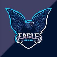 Eagle mascot esport logo design vector