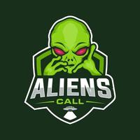 Alien esport mascot logo illustration vector