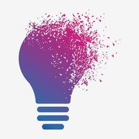 Gradient abstract broken broken light bulb technology company logotype vector